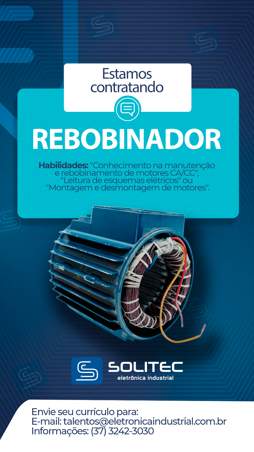 Estamos contratando - Vaga para Rebobinador